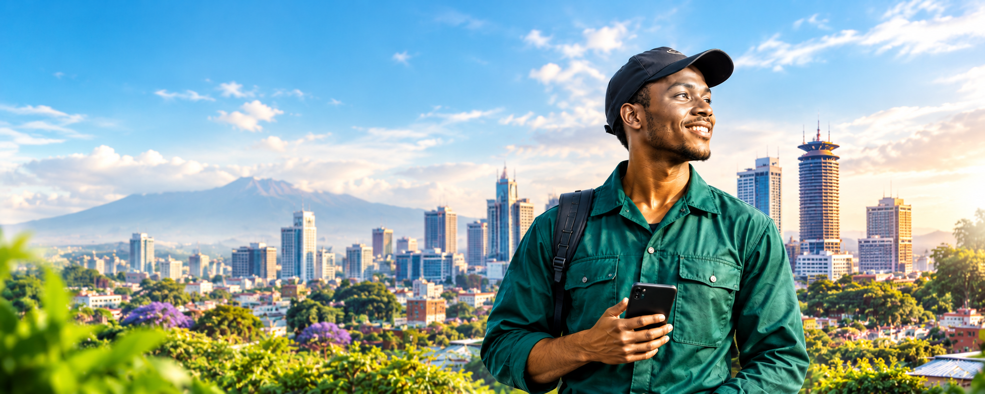 A worker in Nairobi finding jobs on Hasol